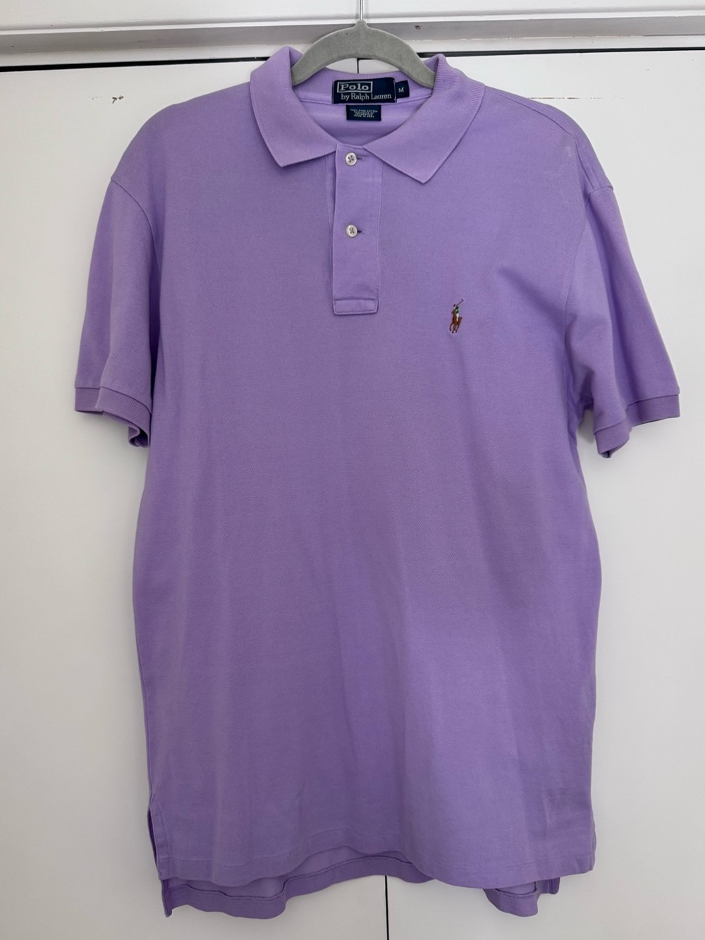 Ralph Lauren Men’s Lavender Short-Sleeve Polo Shirt Embroidered Pony Purple M